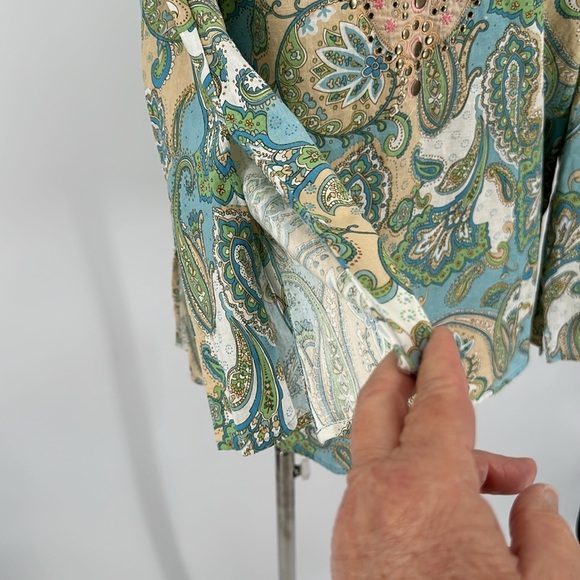 Cynthia Rowley Paisley Floral Linen/Cotton Blend Women's Size Large - Picture 5 of 10